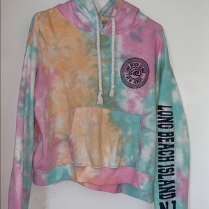 Tie Dye Long Beach Island NJ cropped hoodie